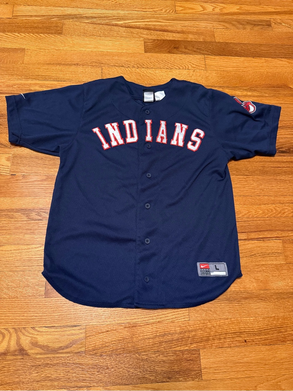Vintage 90s Y2K Cleveland Indians Nike Jersey, Baseball Shirt Youth Large Kids